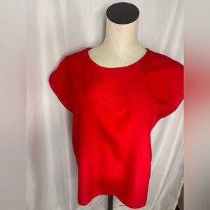 VTG 90s Gitano Womens Short Sleeve Bright Red Blouse Casual Medium